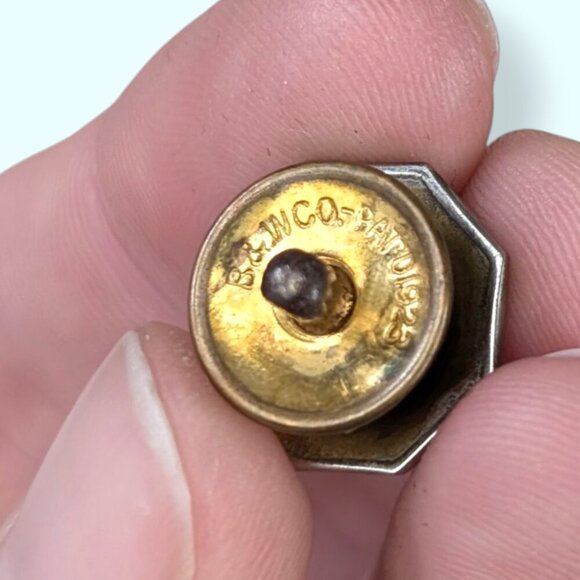 Vintage SINGLE Hexagonal Kum-A-Part Snap Cufflink - Picture 6 of 7